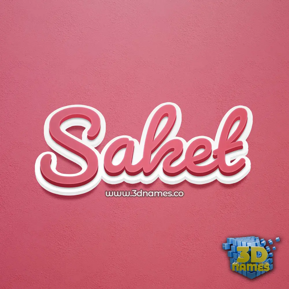 saket in Red Scribble style - 3D name wallpaper