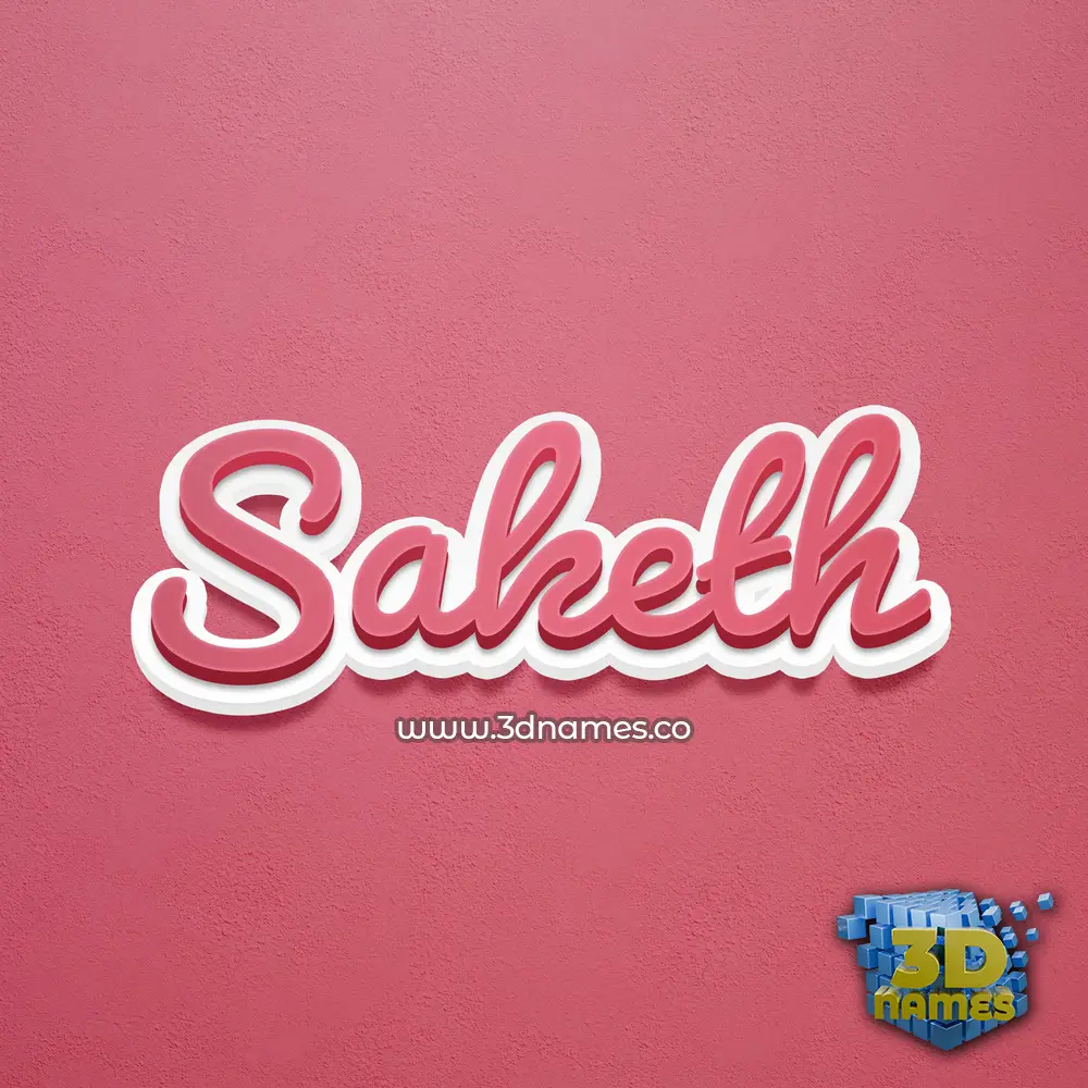 saketh in Red Scribble style - 3D name wallpaper
