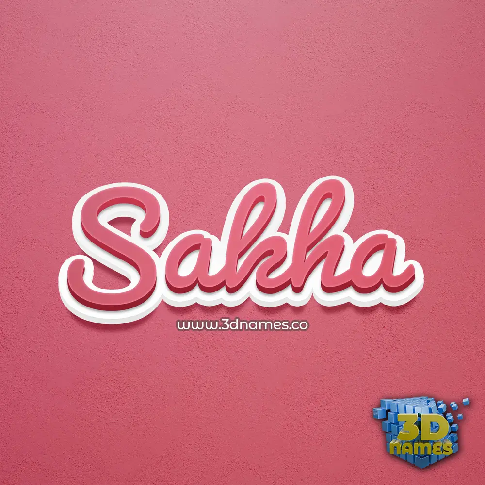 sakha in Red Scribble style - 3D name wallpaper