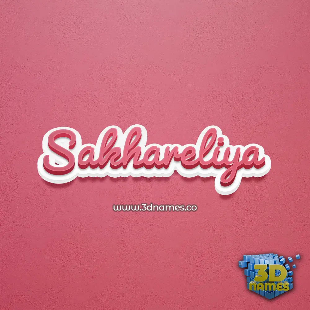 sakhareliya in Red Scribble style - 3D name wallpaper