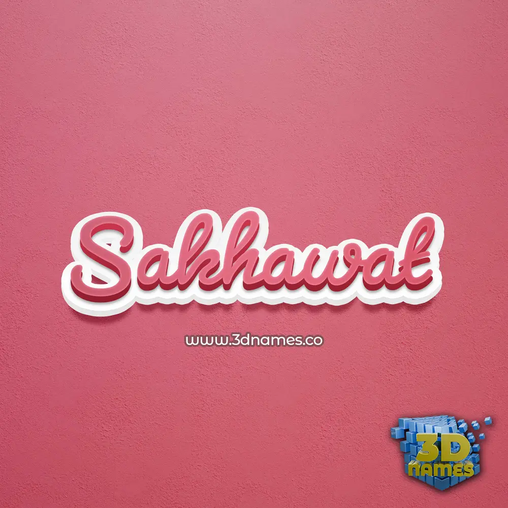 sakhawat in Red Scribble style - 3D name wallpaper