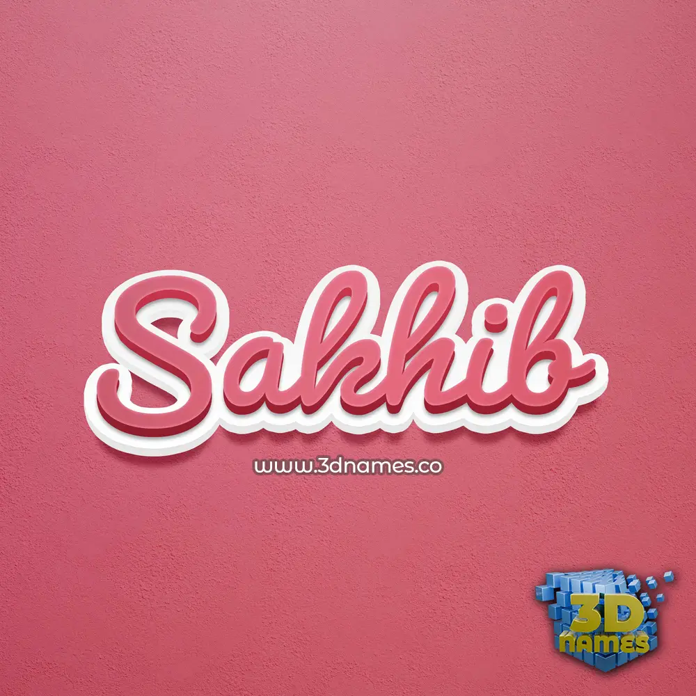 sakhib in Red Scribble style - 3D name wallpaper