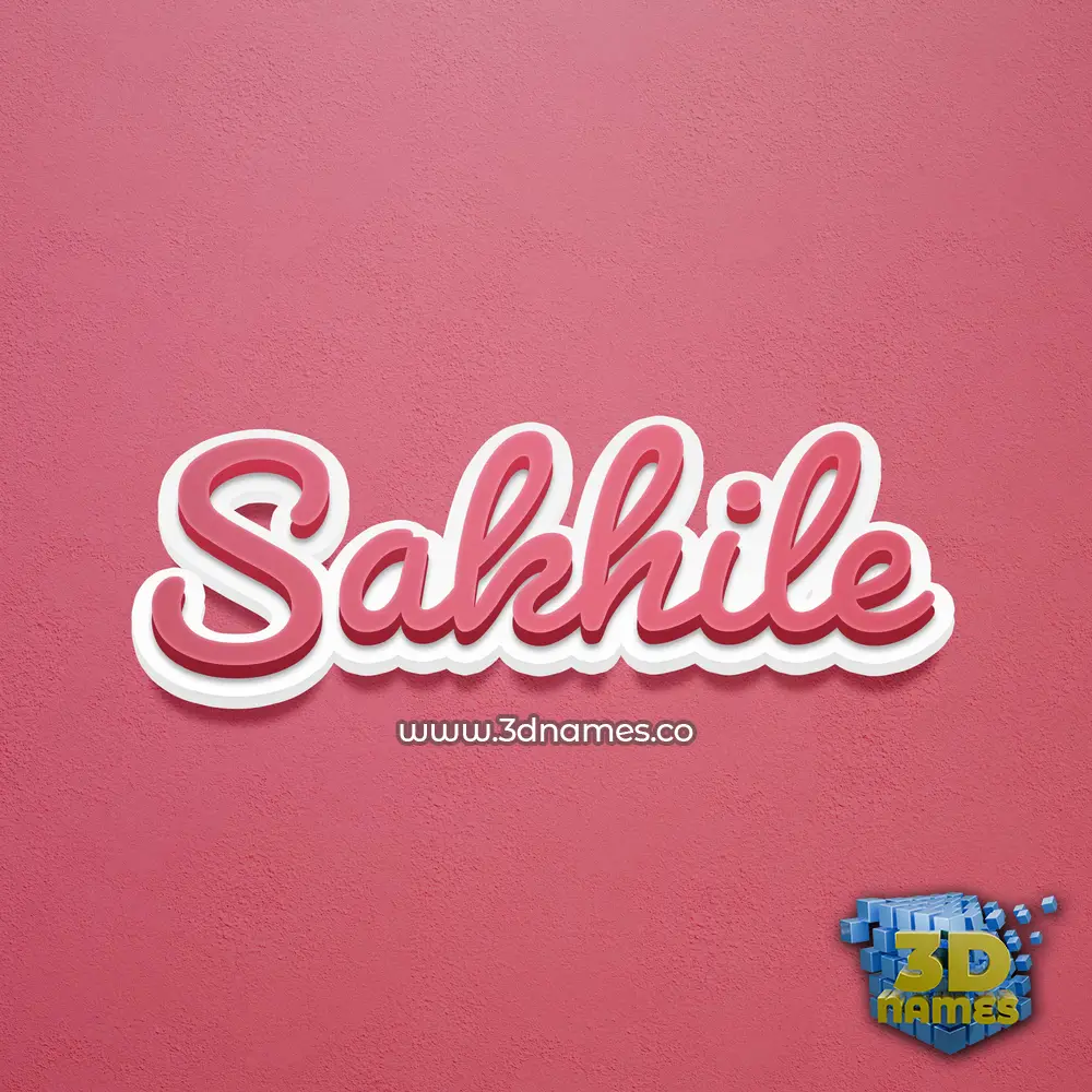 sakhile in Red Scribble style - 3D name wallpaper
