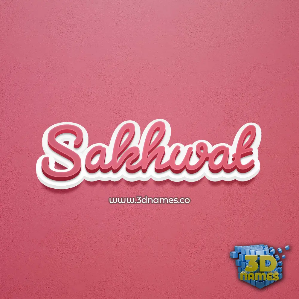 sakhwat in Red Scribble style - 3D name wallpaper