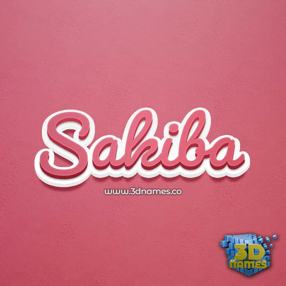 sakiba in Red Scribble style - 3D name wallpaper