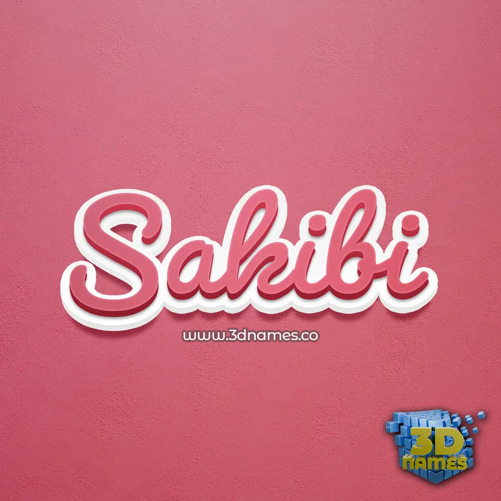 sakibi in Red Scribble style - 3D name wallpaper