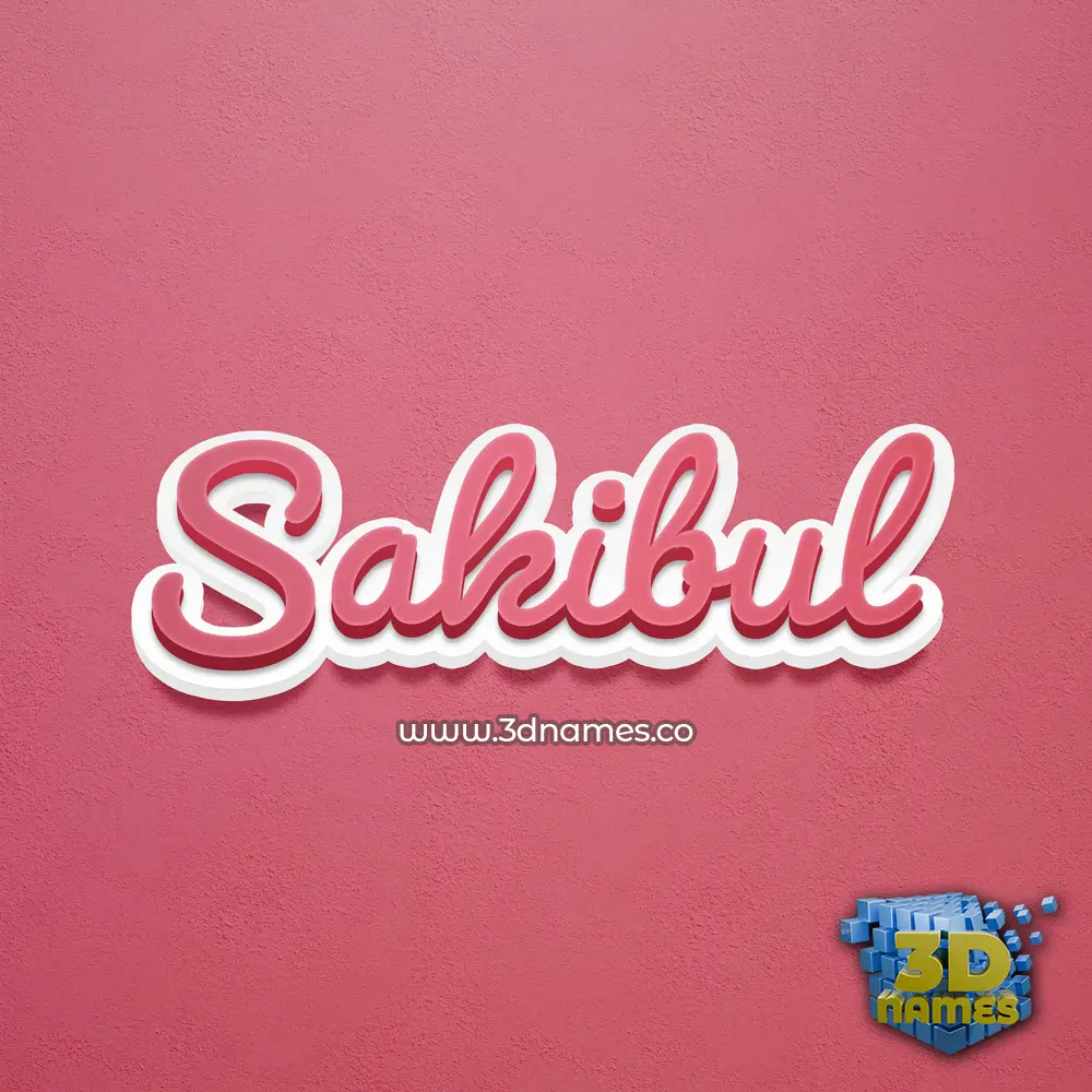 sakibul in Red Scribble style - 3D name wallpaper
