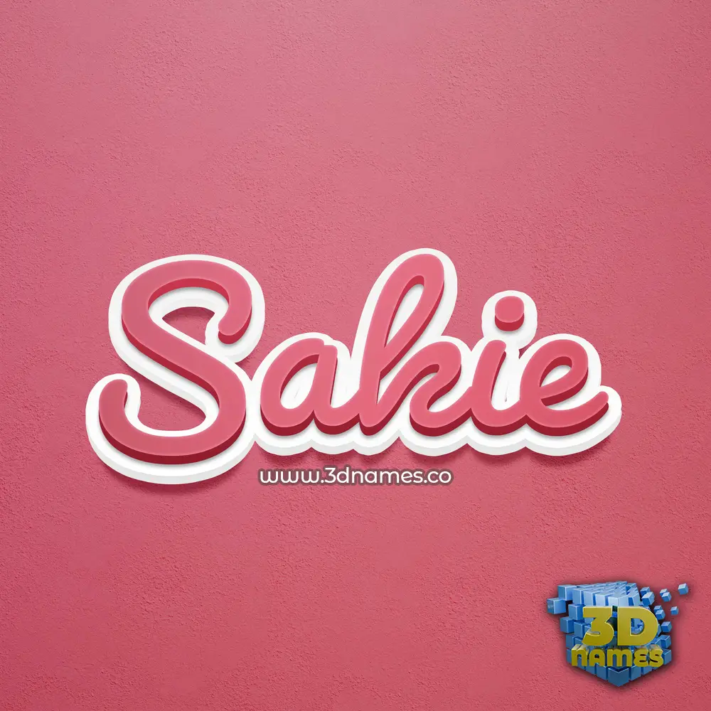 sakie in Red Scribble style - 3D name wallpaper