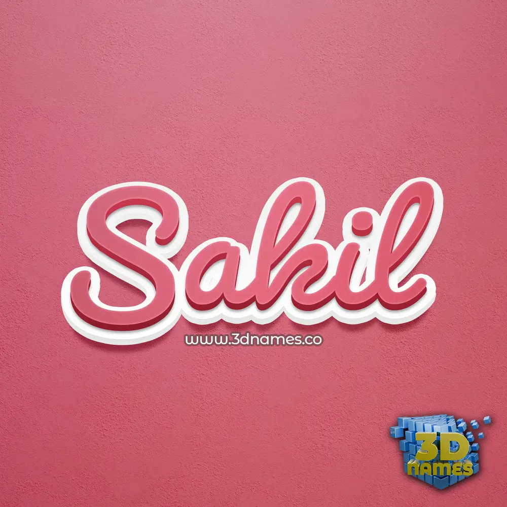sakil in Red Scribble style - 3D name wallpaper
