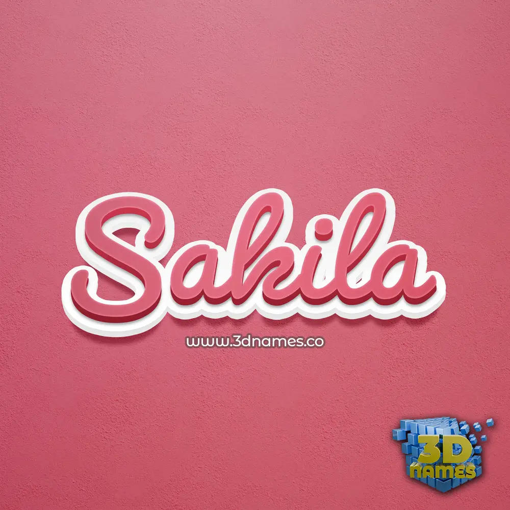 sakila in Red Scribble style - 3D name wallpaper