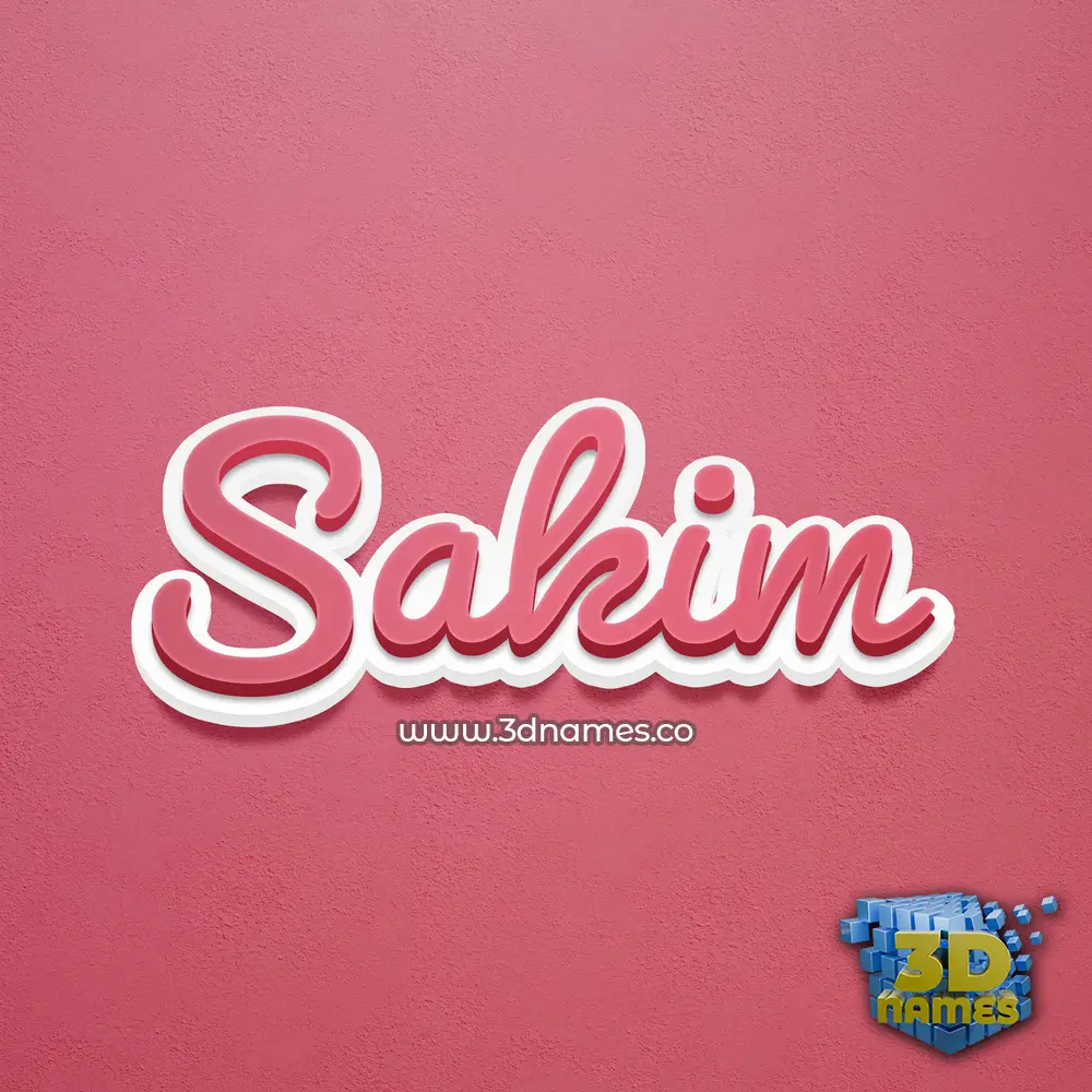 sakim in Red Scribble style - 3D name wallpaper