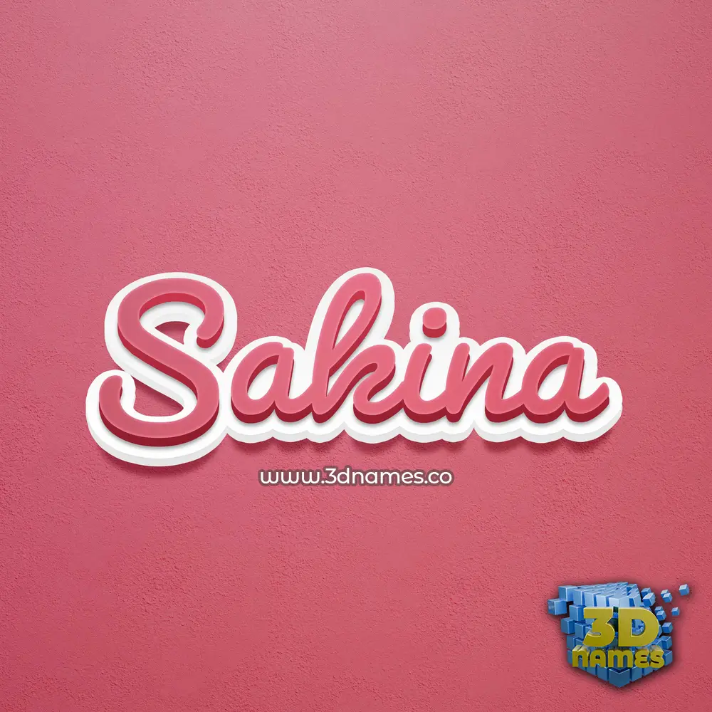 sakina in Red Scribble style - 3D name wallpaper