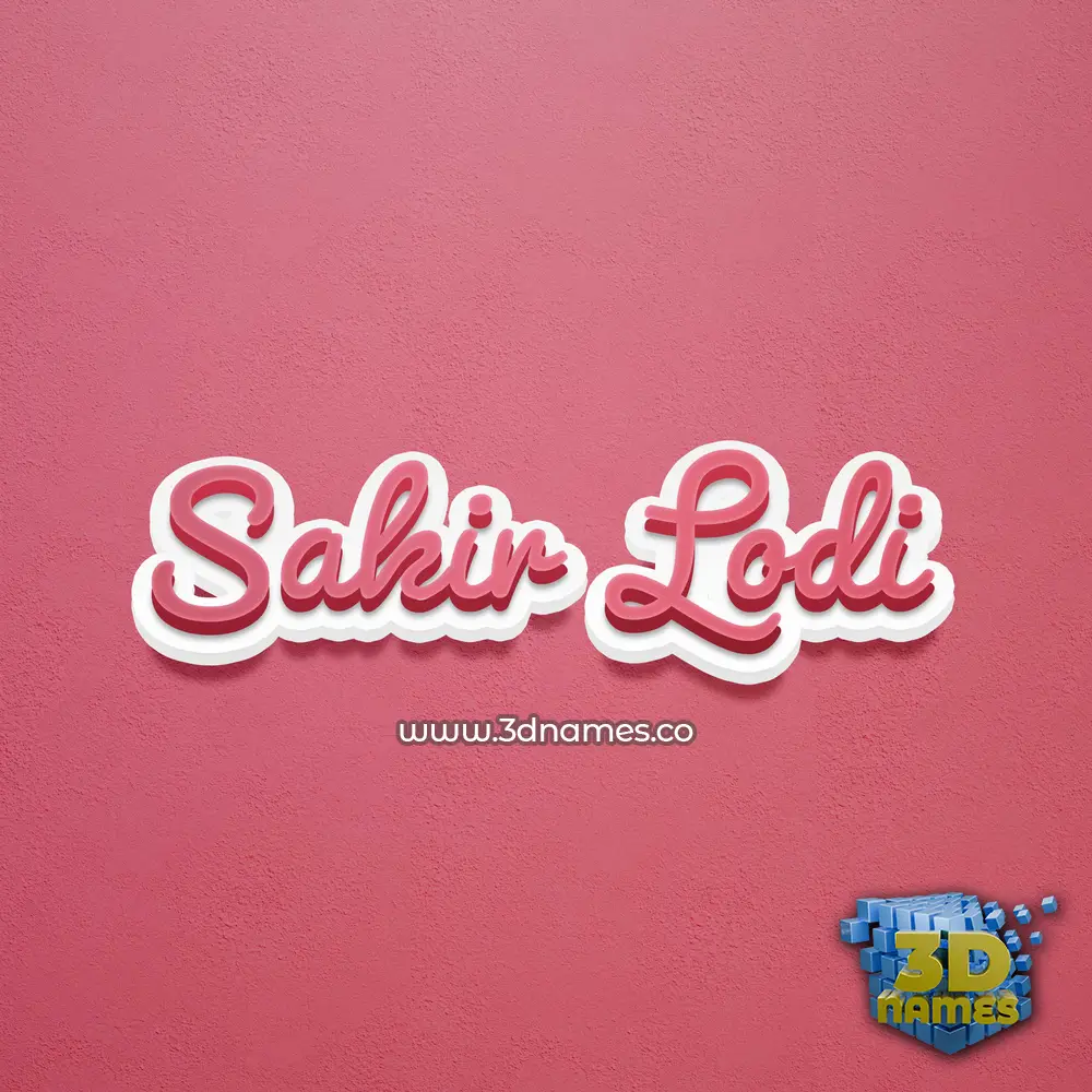 sakir lodi in Red Scribble style - 3D name wallpaper