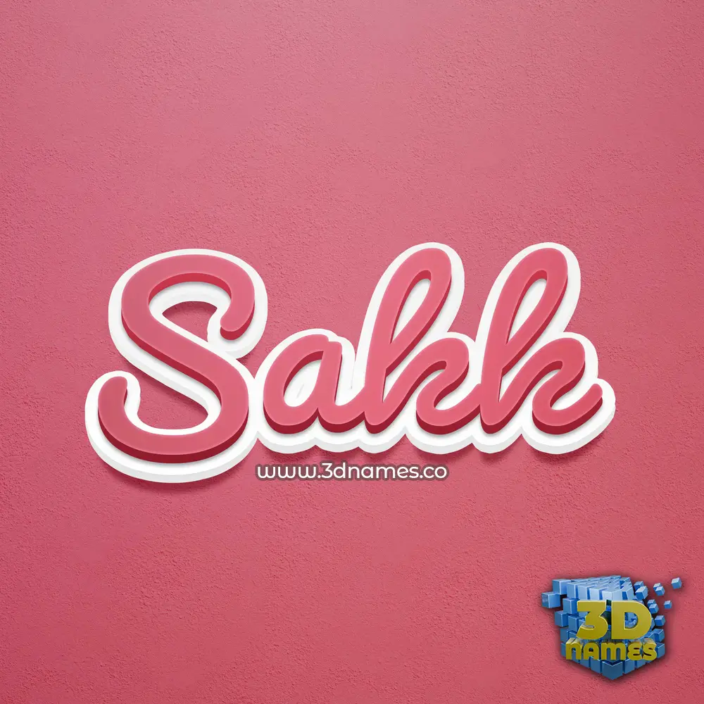 sakk in Red Scribble style - 3D name wallpaper