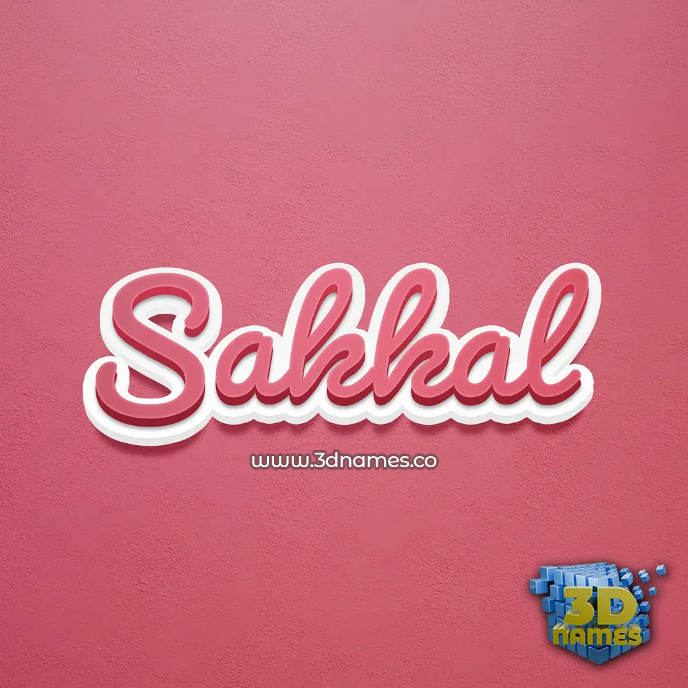 sakkal in Red Scribble style - 3D name wallpaper