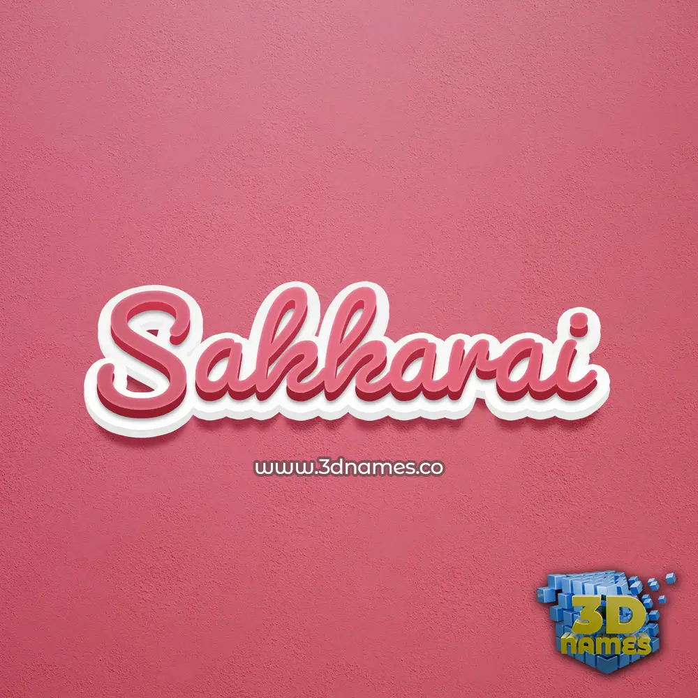 sakkarai in Red Scribble style - 3D name wallpaper