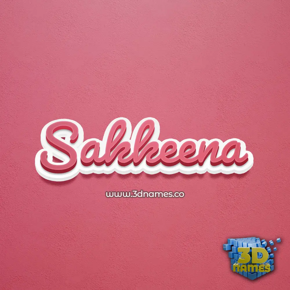 sakkeena in Red Scribble style - 3D name wallpaper