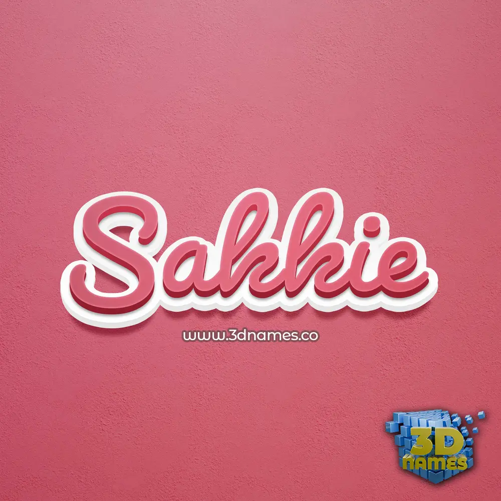 sakkie in Red Scribble style - 3D name wallpaper