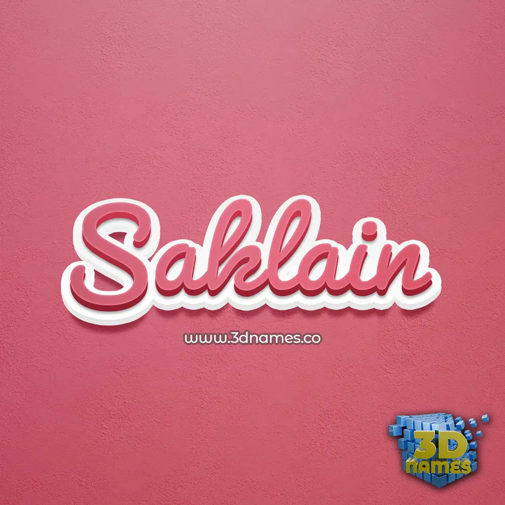saklain in Red Scribble style - 3D name wallpaper