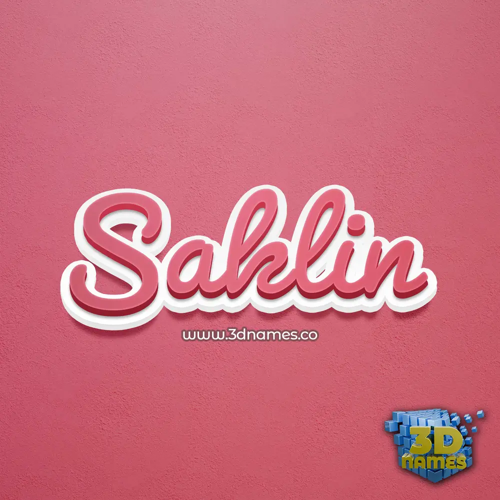 saklin in Red Scribble style - 3D name wallpaper