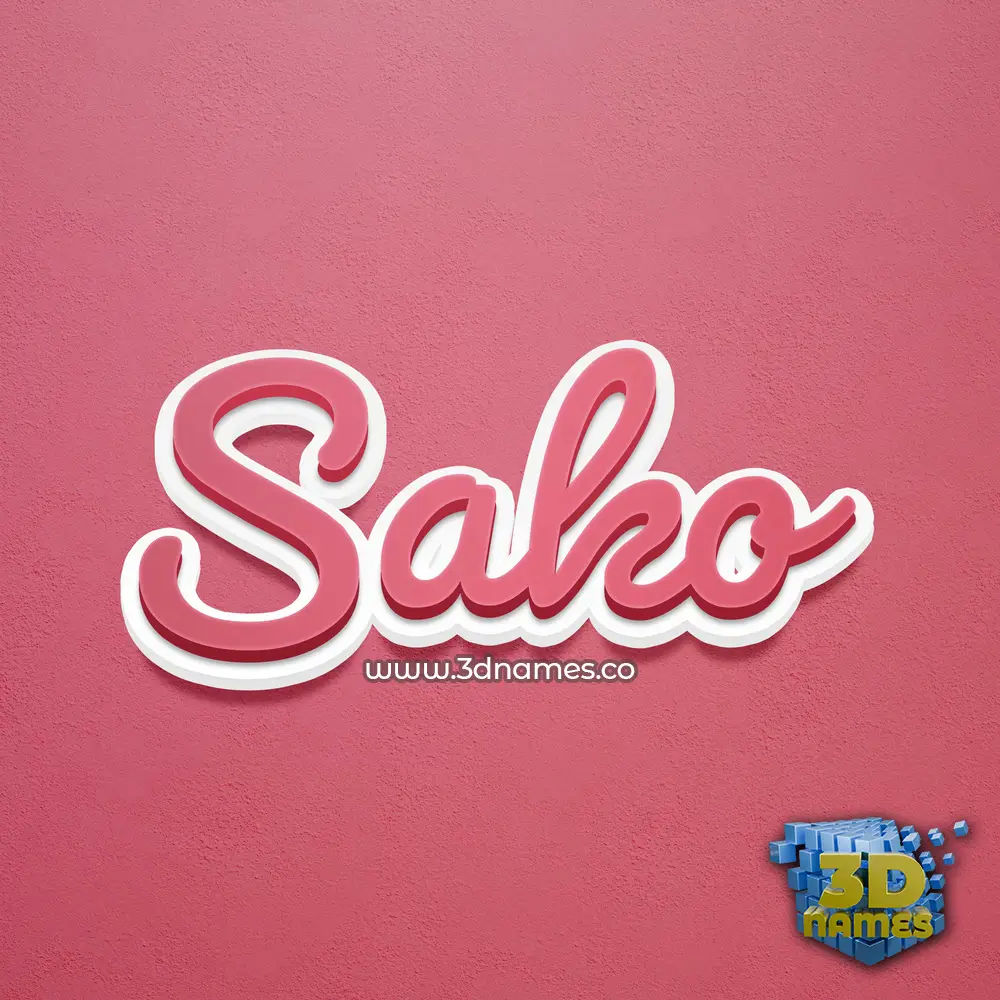 sako in Red Scribble style - 3D name wallpaper