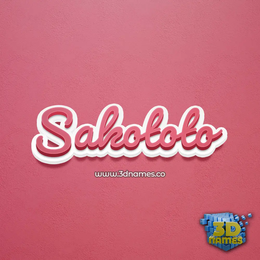 sakototo in Red Scribble style - 3D name wallpaper
