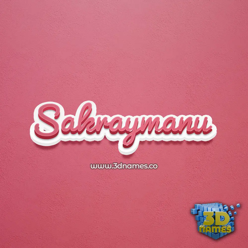 sakraymanu in Red Scribble style - 3D name wallpaper