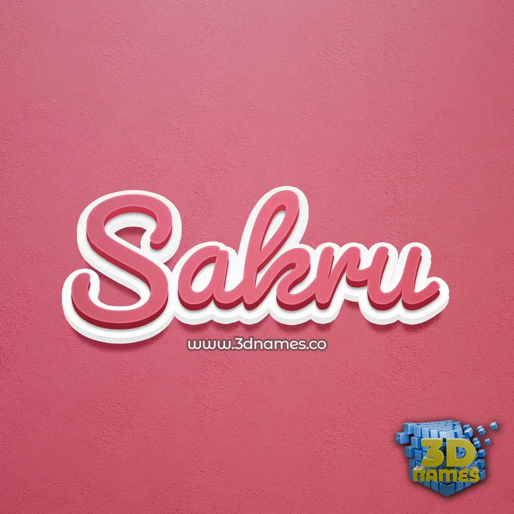 sakru in Red Scribble style - 3D name wallpaper
