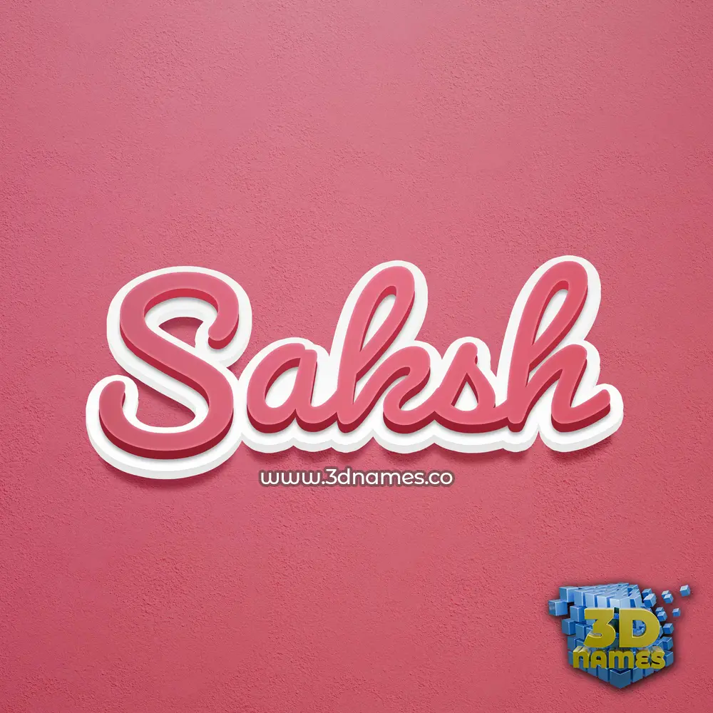 saksh in Red Scribble style - 3D name wallpaper