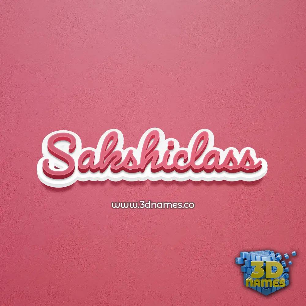 sakshiclass in Red Scribble style - 3D name wallpaper