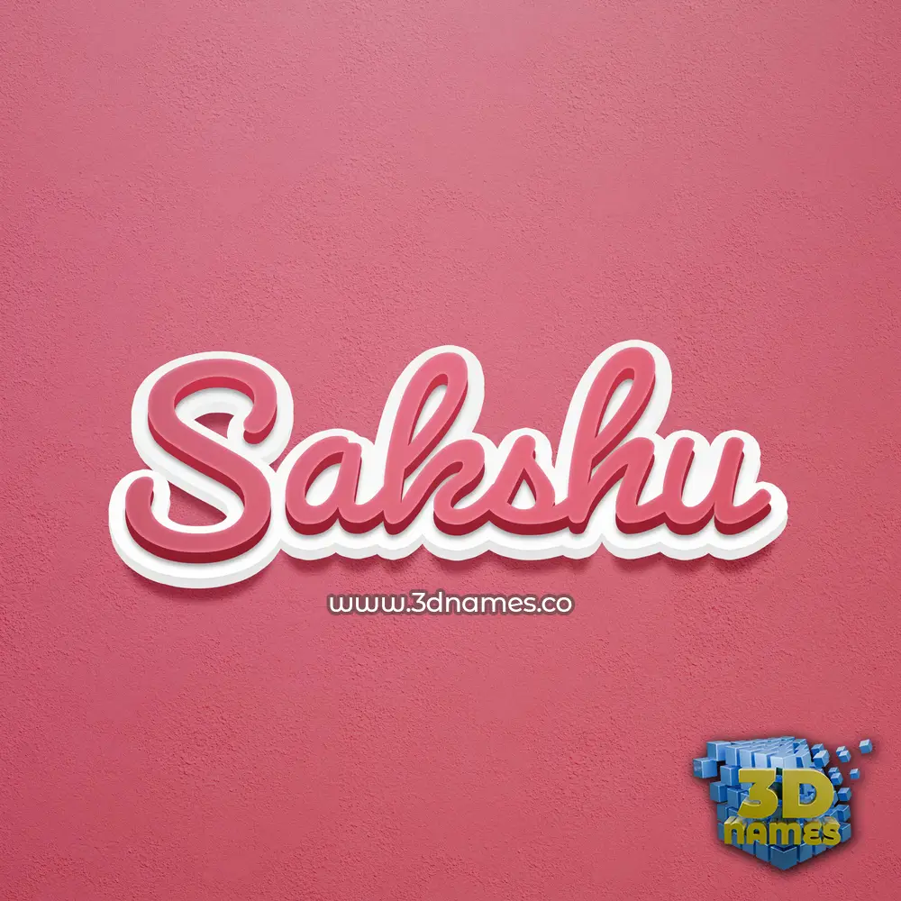 sakshu in Red Scribble style - 3D name wallpaper