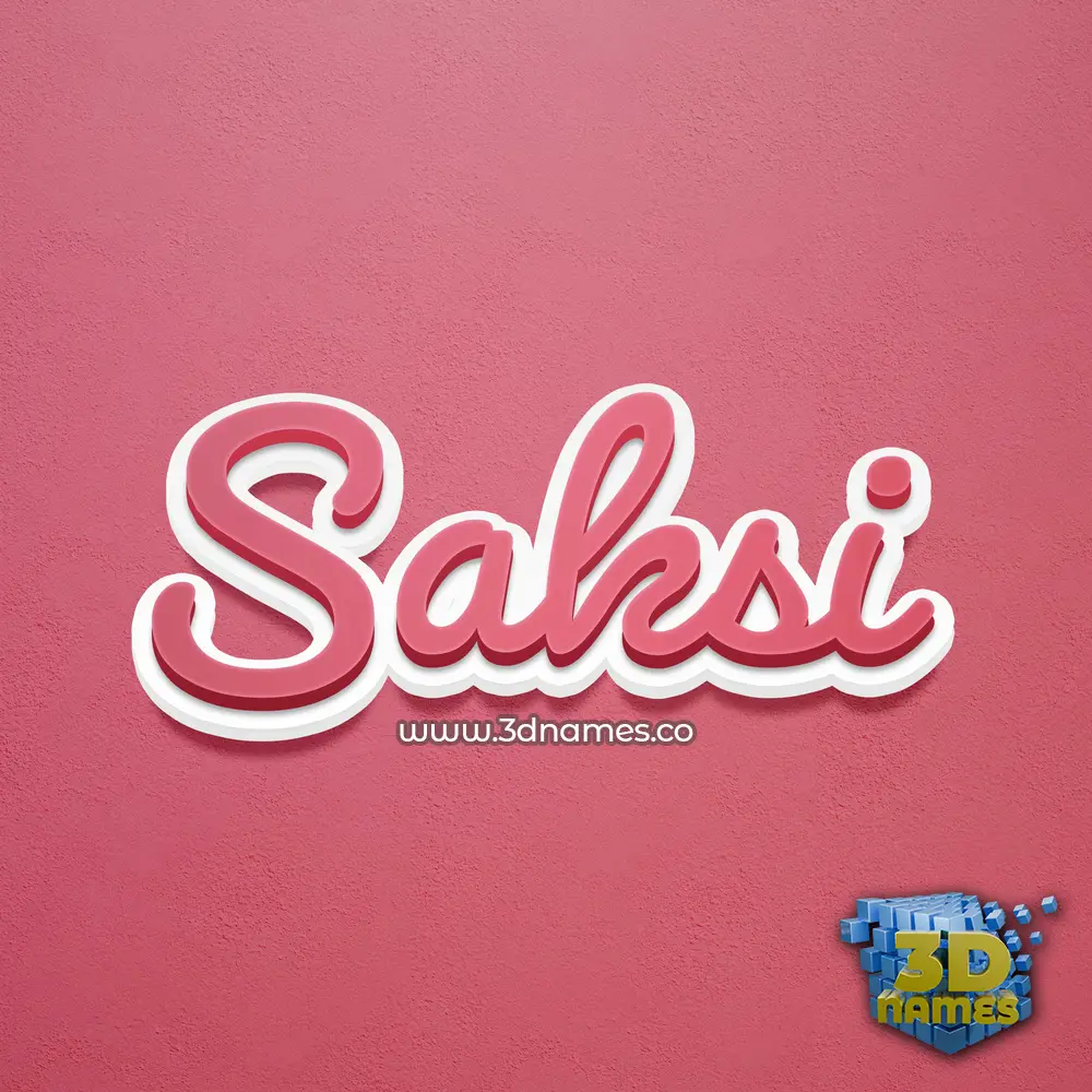 saksi in Red Scribble style - 3D name wallpaper