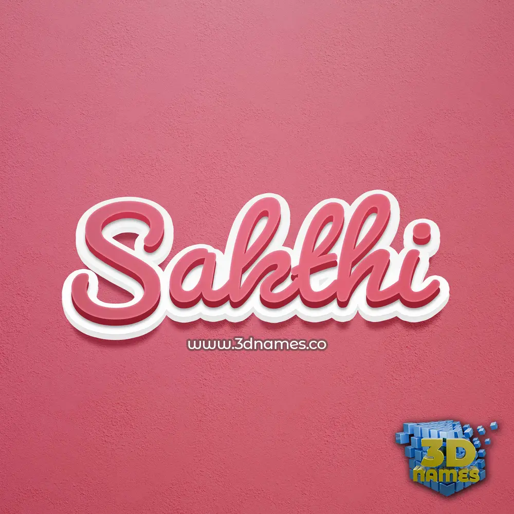 sakthi in Red Scribble style - 3D name wallpaper