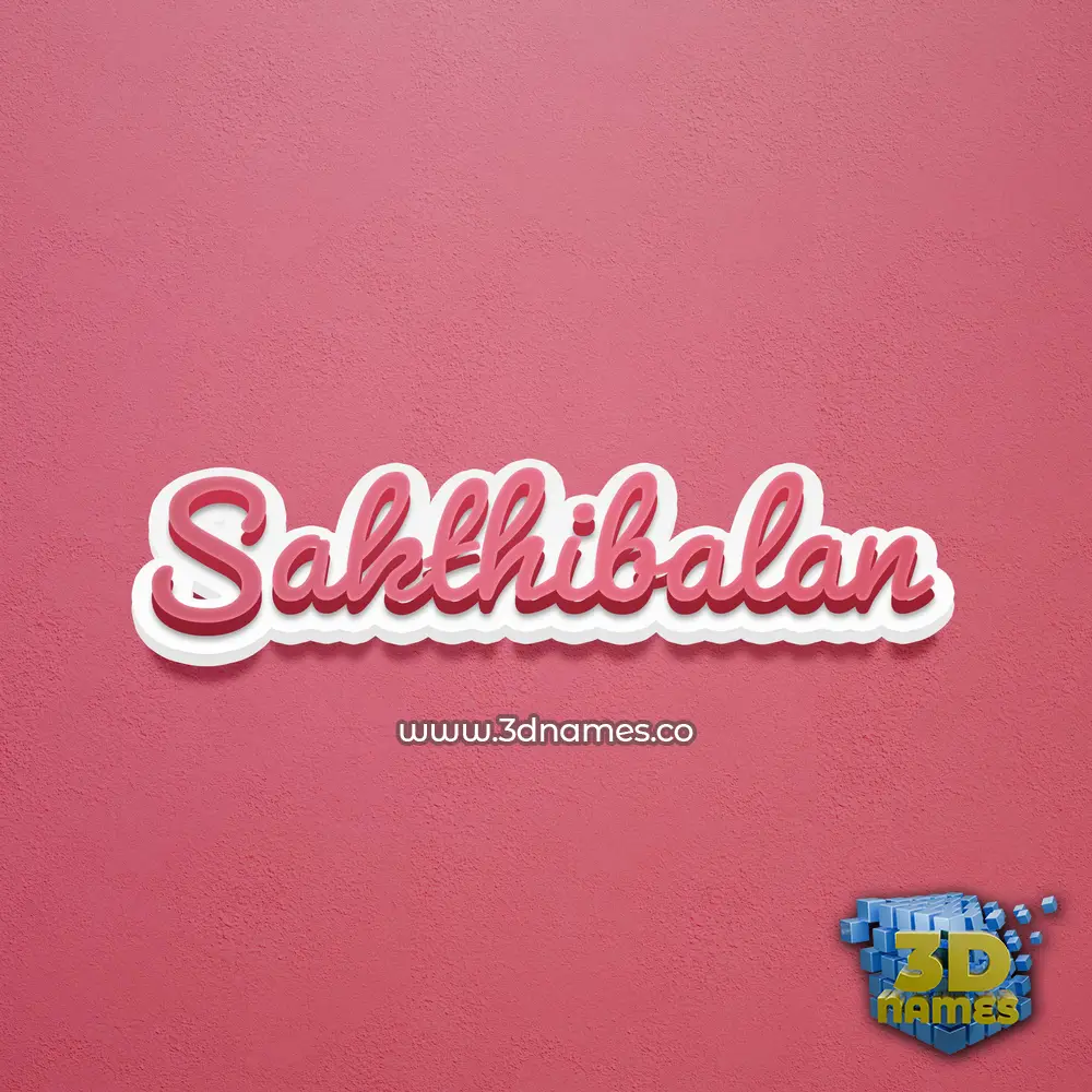 sakthibalan in Red Scribble style - 3D name wallpaper
