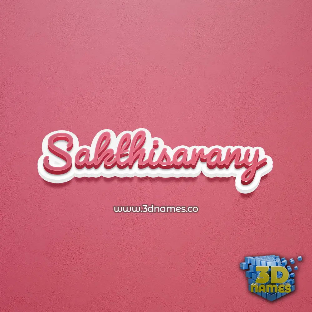 sakthisarany in Red Scribble style - 3D name wallpaper