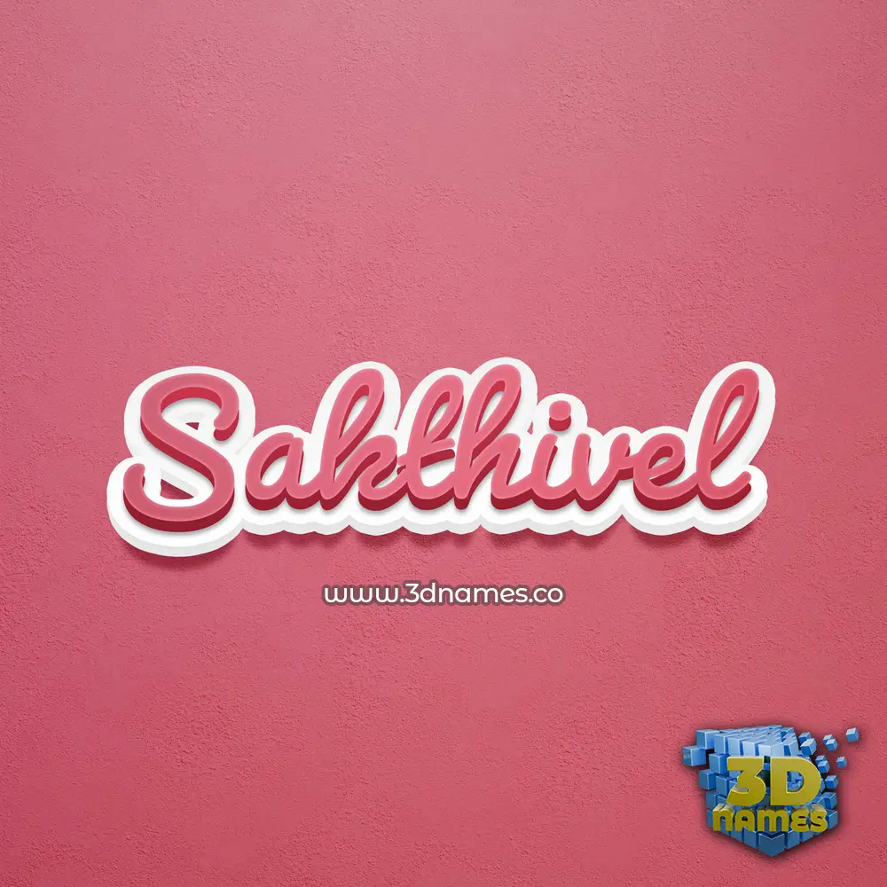 sakthivel in Red Scribble style - 3D name wallpaper
