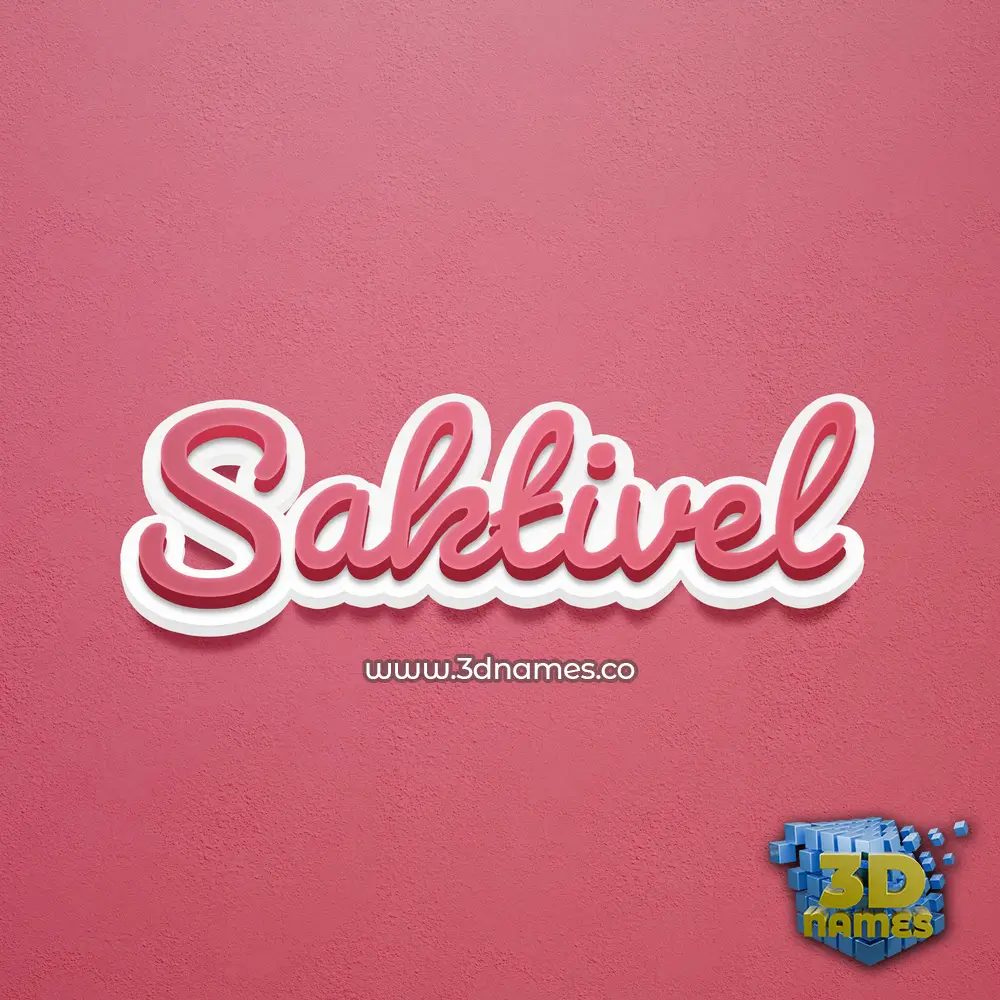 saktivel in Red Scribble style - 3D name wallpaper