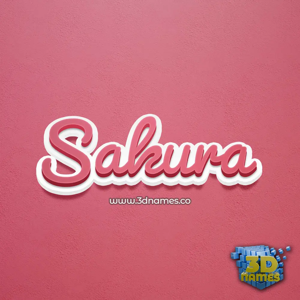 sakura in Red Scribble style - 3D name wallpaper