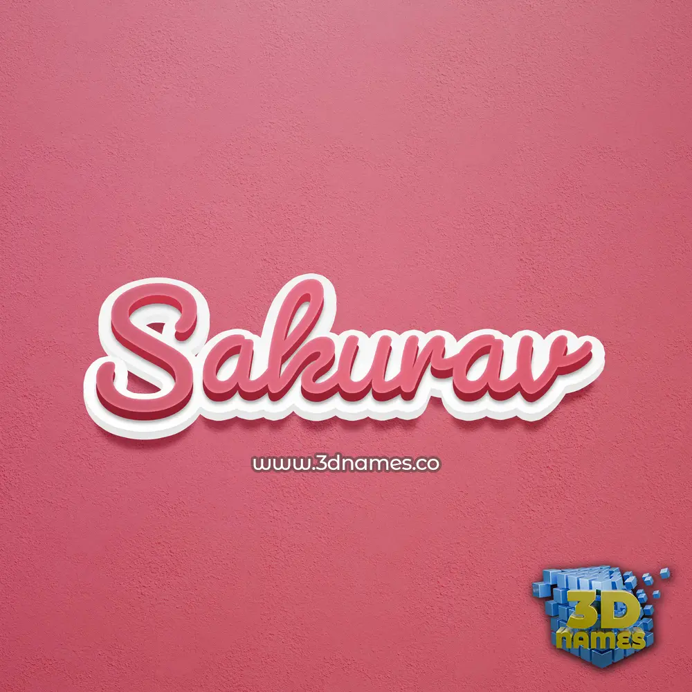 sakurav in Red Scribble style - 3D name wallpaper