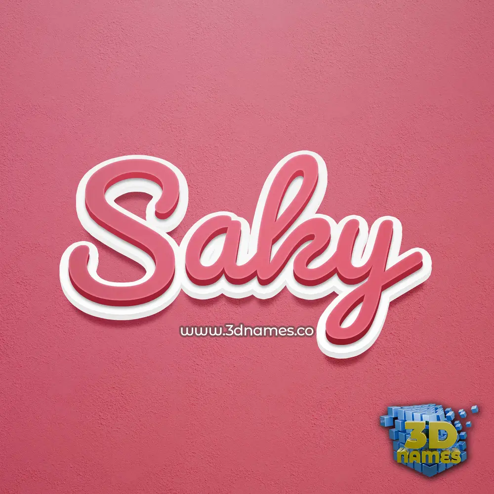 saky in Red Scribble style - 3D name wallpaper