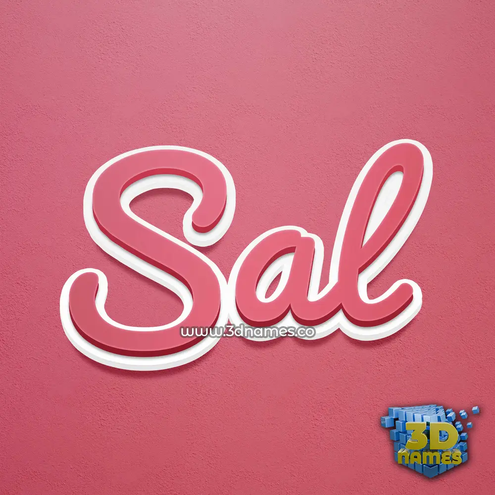 sal in Red Scribble style - 3D name wallpaper