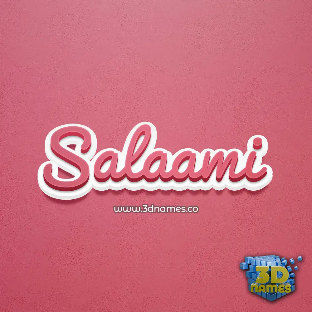 salaami in Red Scribble style - 3D name wallpaper