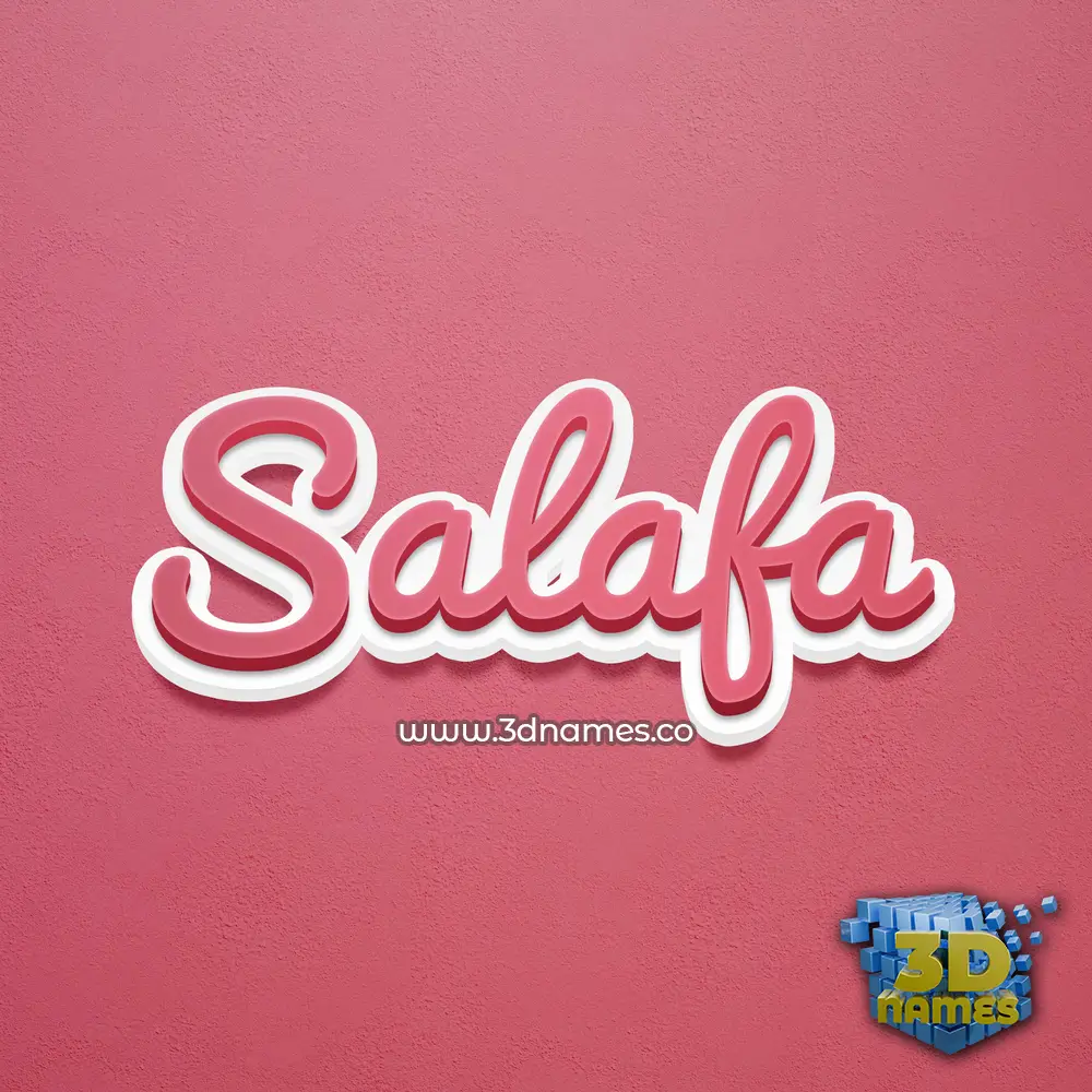 salafa in Red Scribble style - 3D name wallpaper