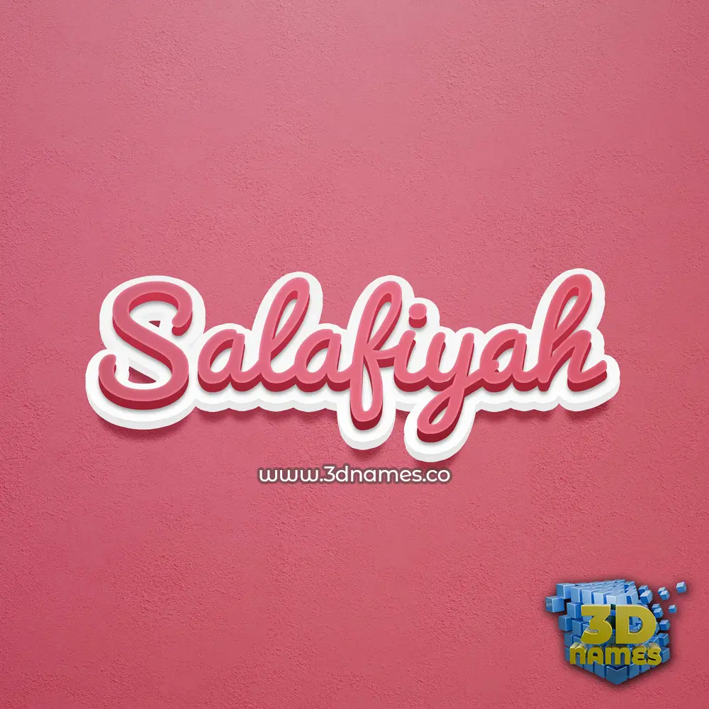 salafiyah in Red Scribble style - 3D name wallpaper
