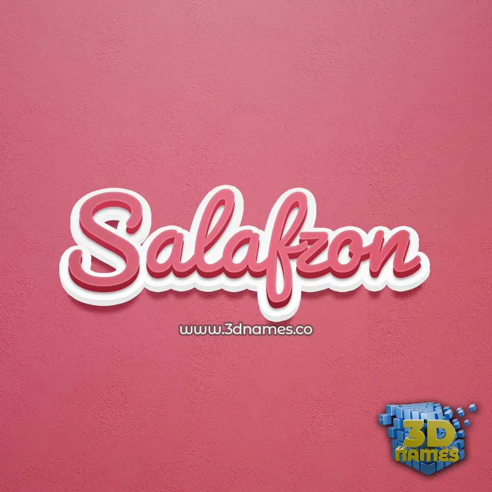 salafzon in Red Scribble style - 3D name wallpaper