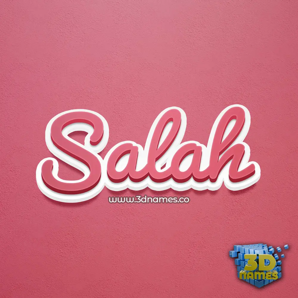 salah in Red Scribble style - 3D name wallpaper