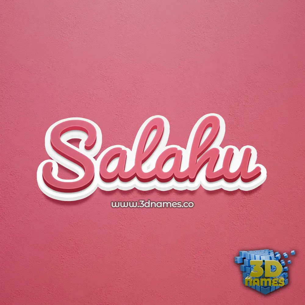 salahu in Red Scribble style - 3D name wallpaper