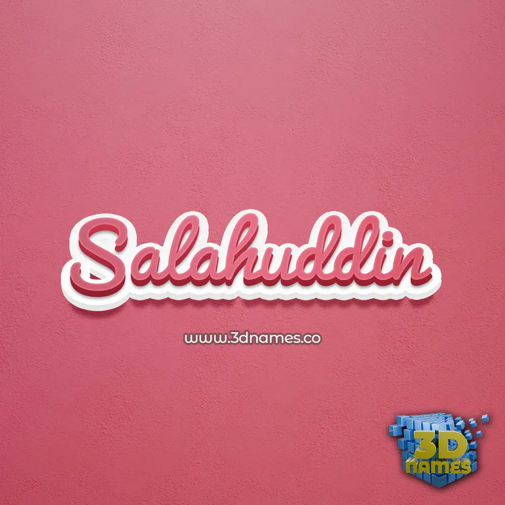 salahuddin in Red Scribble style - 3D name wallpaper