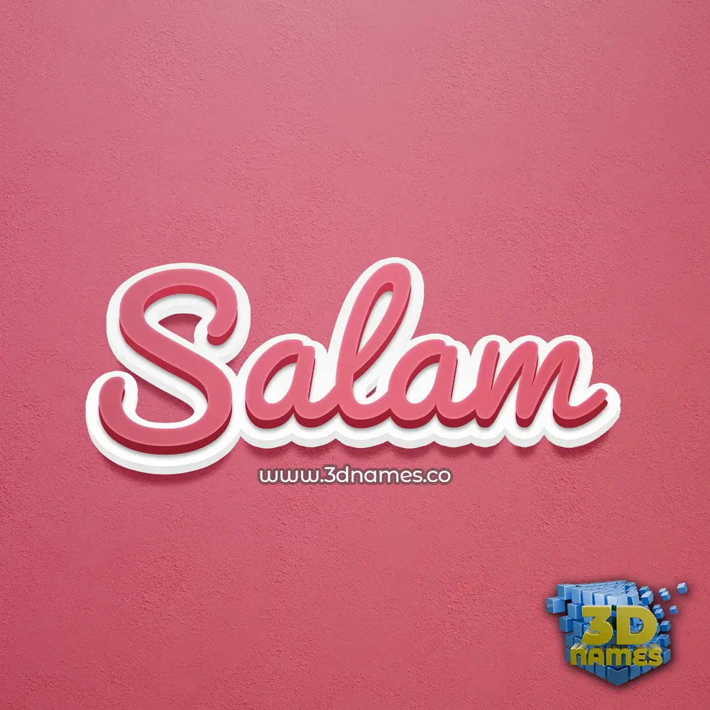 salam in Red Scribble style - 3D name wallpaper