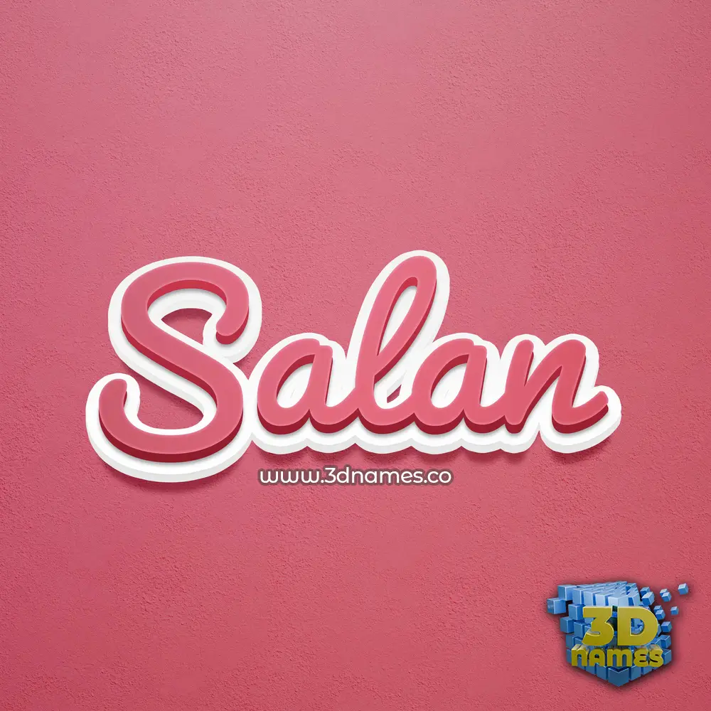 salan in Red Scribble style - 3D name wallpaper